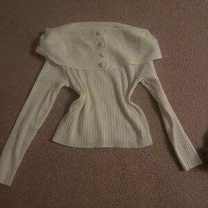 Y2K OFF SHOULDER SWEATER CROPPED